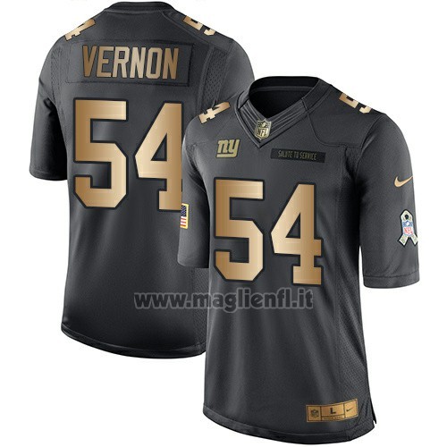 Maglia NFL Gold Anthracite New York Giants Vernon Salute To Service 2016 Nero